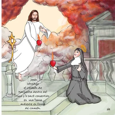 cuento cristiano sobre santa margarita y el corazón de Jesús